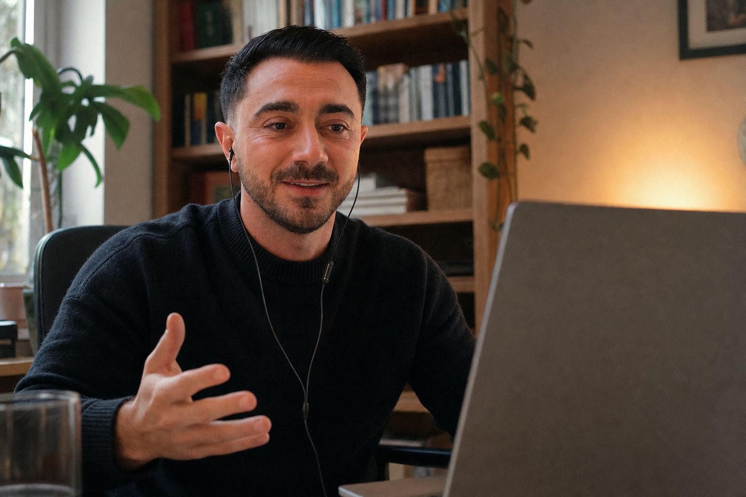 Nicolas Soler reviewing a Google Ads account with a client